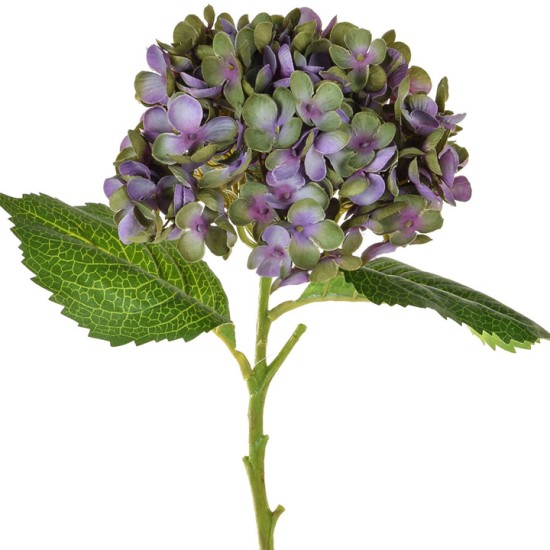 Artificial Hydrangeas Green Purple 52cm - H124 G4