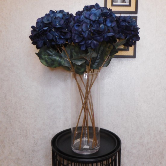 Luxury Artificial Hydrangeas Dark Blue 68cm - X21067 E4