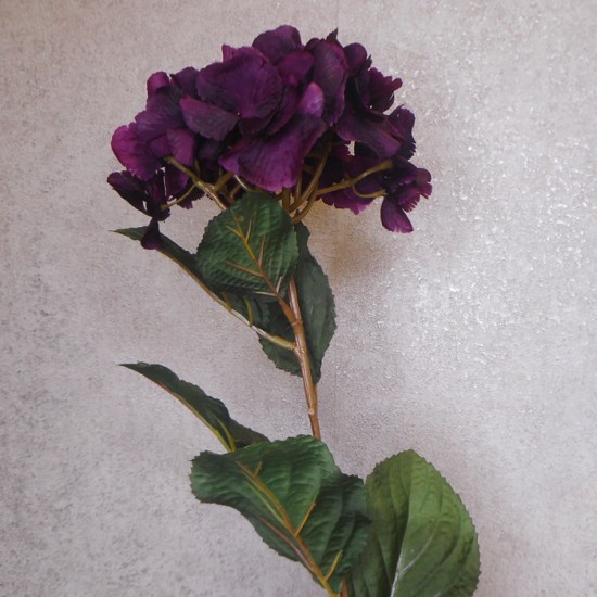 Artificial Hydrangeas Aubergine Plum 72cm - H129 