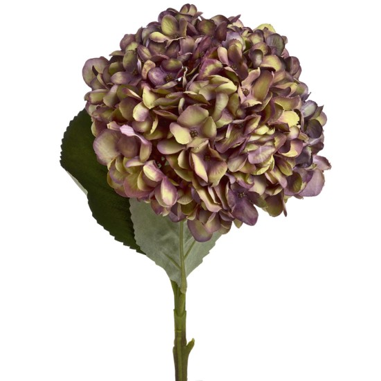 Artificial Hydrangeas Antique Purple and Green 42cm - H012 G1