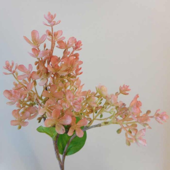 Short Stem Artificial Lilac Blossom Coral Pink 37cm - L023