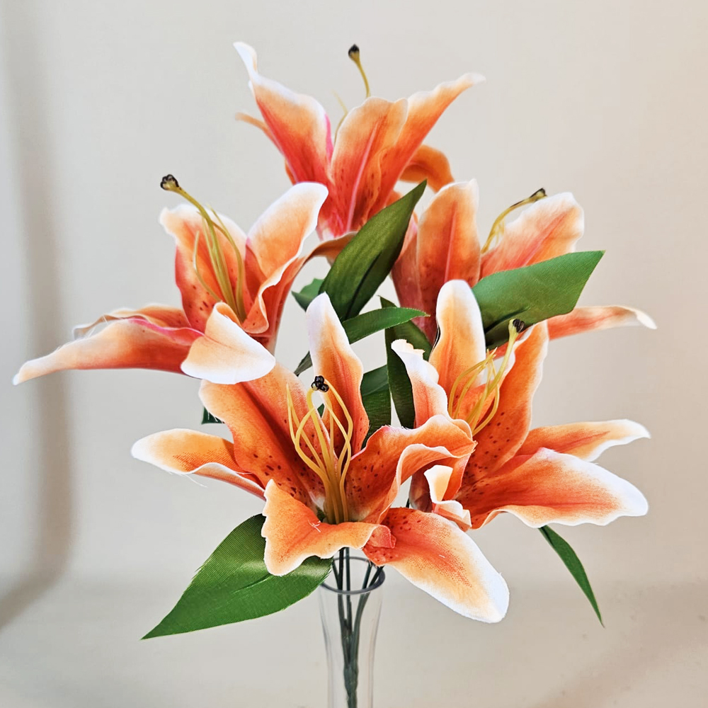 Artificial Flowers Bouquet | Orange Lilies 40cm