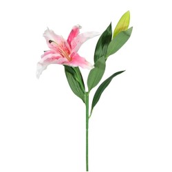 Rydal Real Touch Artificial Lily Dark Pink 72cm - L016 