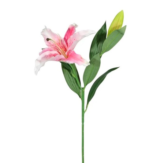 Rydal Real Touch Artificial Lily Dark Pink 72cm - L016 