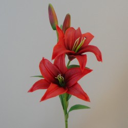 Real Touch Artificial Lily Red 65cm - L128 J1