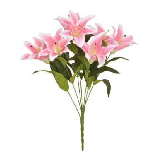 Artificial Flowers Bouquet | Pink Lilies 60cm - L003 BB4