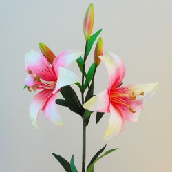 Silk Tiger Lilies Pink 77cm - L096 AA1