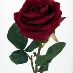 Luxury Velvet Artificial Rose Red 50cm - R016