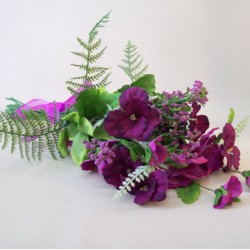 Artificial Pansies Bouquet Magenta and Purple Flowers - MF400-860BQ BX13