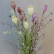 English Meadow Artificial Flowers Poppy Seed Heads Pink 53cm - P251 FF3