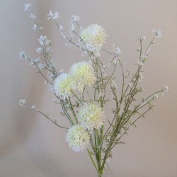 English Meadow Artificial Flowers Cream Cornflowers 47cm - M067 