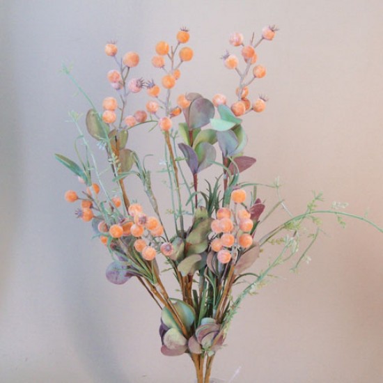 English Meadow Artificial Flowers Orange Berries 46cm - M081 