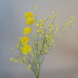 English Meadow Artificial Flowers Yellow Cornflowers 47cm - M077 EE3