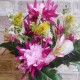 Artificial Chrysanthmums and Alstroemeria Posy Pink 36cm - R721 LL2