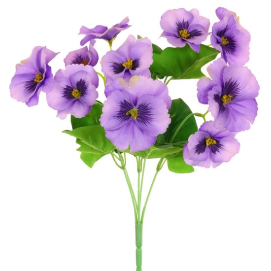 Artificial Pansies Plant Lilac 34cm - P150 M3