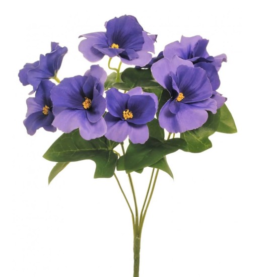 Artificial Pansies Plant Purple 34cm - P161