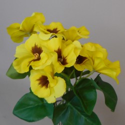 Artificial Pansies Plant Yellow 34cm - P075 K2