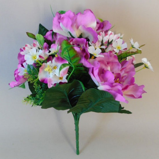Fleur Artificial Flowers Bouquet Peony and Blossom Mauve 35cm - P054 K1