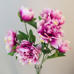 Fleur Artificial Peony Bouquet Dark Pink 41cm - P207 P3