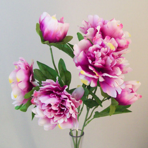 Double Peony Flowers Magenta 79cm | Artificial Flowers