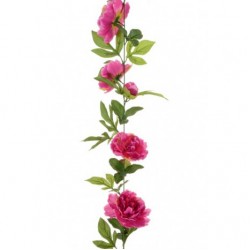 Artificial Peony Flowers Garland Dark Pink 180cm - P196 P1