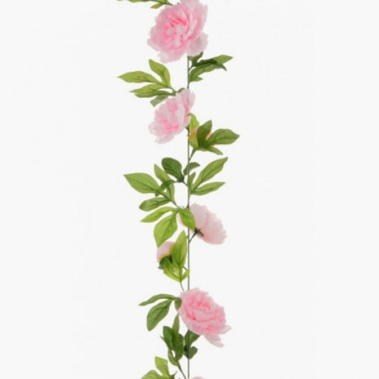 Artificial Peony Flowers Garland Pale Pink 180cm - P197  P1