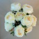 Bunch of Artificial Peony Roses Cream (10 Flowers) 50cm - P021  AA4