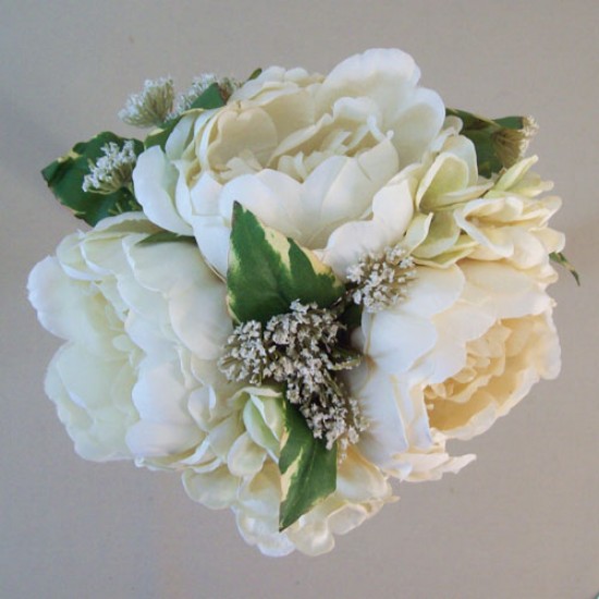 Honor Autumn Garden Peony Wedding Posy Cream 24cm - P217 FF3