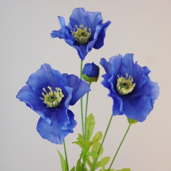 Artificial Himalayan Poppies Blue 70cm - P127 J2