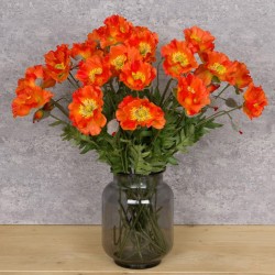 Artificial Icelandic Poppy Orange 72cm - P157