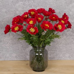 Artificial Icelandic Poppy Red 72cm - P158