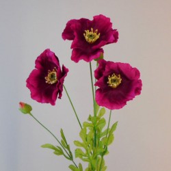 Artificial Poppies Dark Pink 70cm - P129 K2
