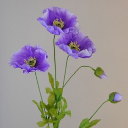 Artificial Poppies Lilac Purple 70cm - P128 J4
