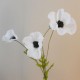 Silk Poppies White & Black 62cm - P070 