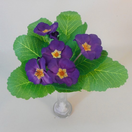 Artificial Primula Plants Dark Purple 22cm - P148 LL2