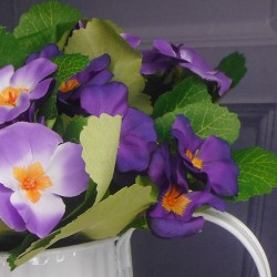 Artificial Primula Plants Purple 22cm - P148 BX5
