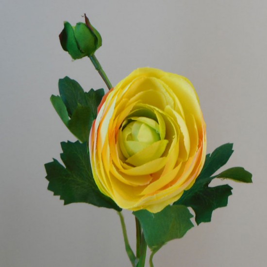 Artificial Ranunculus Flowers Yellow 38cm - R169 N3