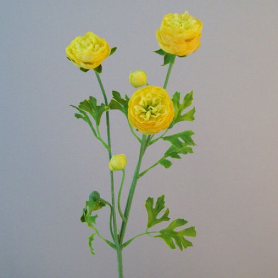Silk Ranunculus Flowers Yellow 65cm - R662 P2