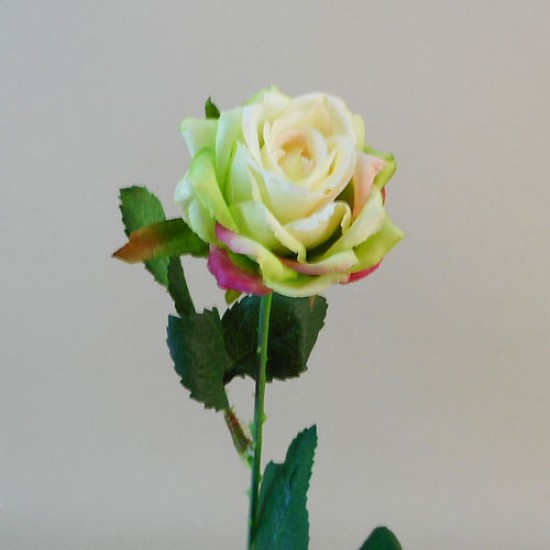 Artificial Button Roses Stem Green 40cm - R691 T2