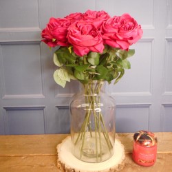 Artificial Cabbage Rose Cerise Pink 60cm - R777 O4