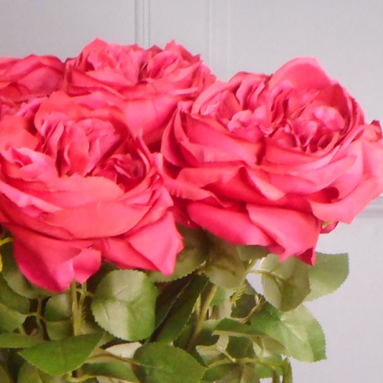 Artificial Cabbage Rose Cerise Pink 60cm - R777 O4