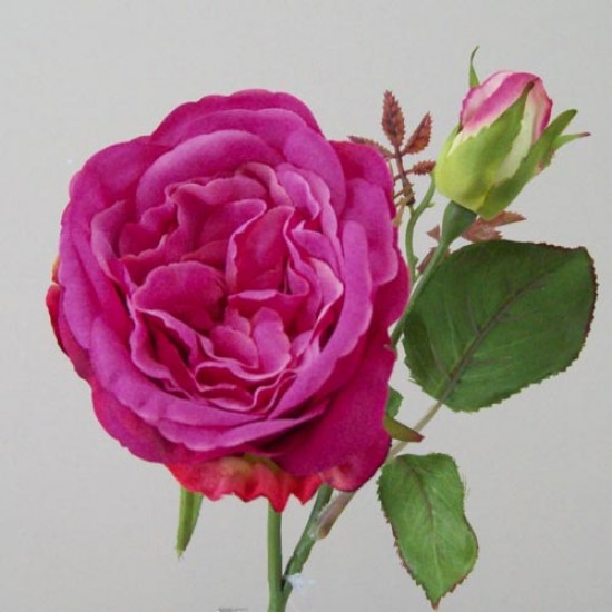 Artificial Cabbage Roses Dark Pink 37cm - R424 GS4C