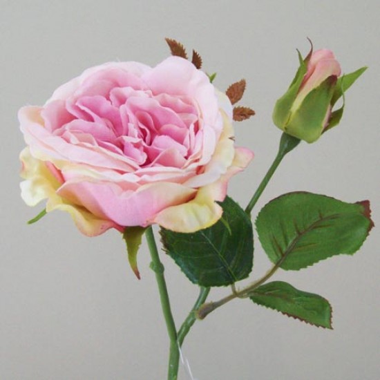 Artificial Cabbage Roses Pale Pink 37cm - R421 GS3C