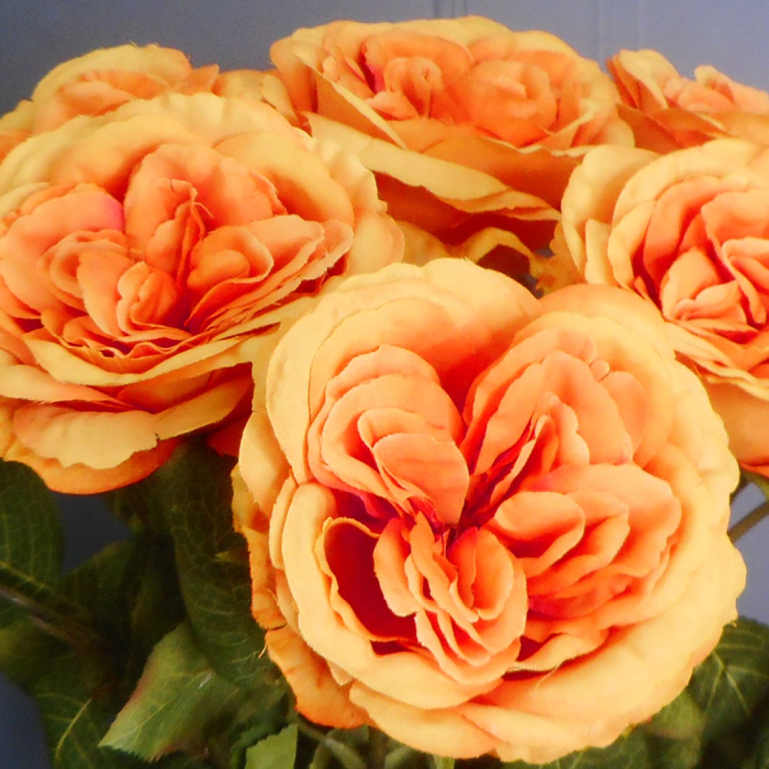 Artificial Cabbage Roses Amber Orange 55cm | Artificial Flowers