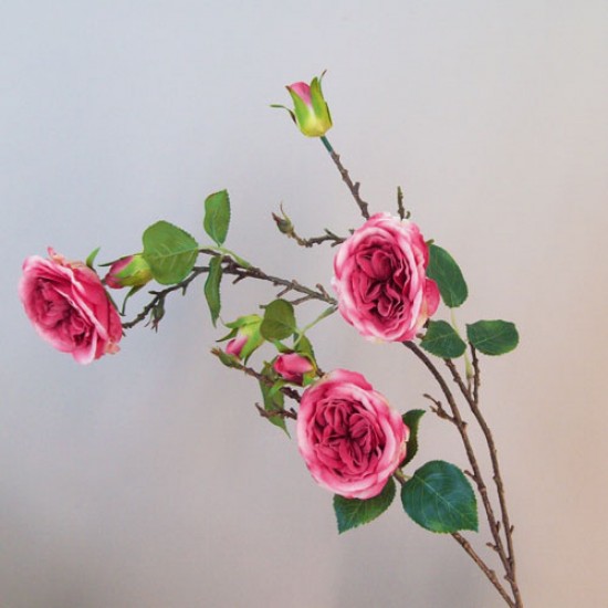 Artificial Cabbage Roses Branch Pink 90cm - R804 Q2