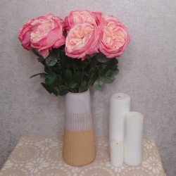 Artificial Cabbage Rose Bright Pink 60cm - R765 P3