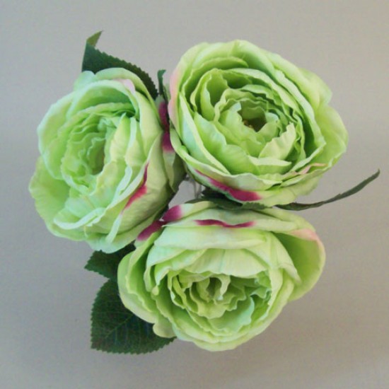 Artificial Cabbage Roses Bundle Green 28cm - R667 BX11