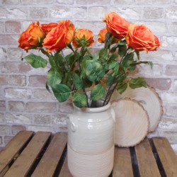 Artificial Cabbage Roses Orange 55cm - R712 O2