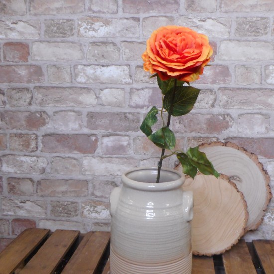 Artificial Cabbage Roses Orange 55cm - R712 O2