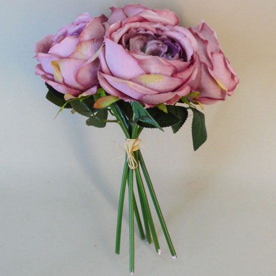 Artificial Cabbage Roses Posy Dusky Pink 32cm - R767 M4